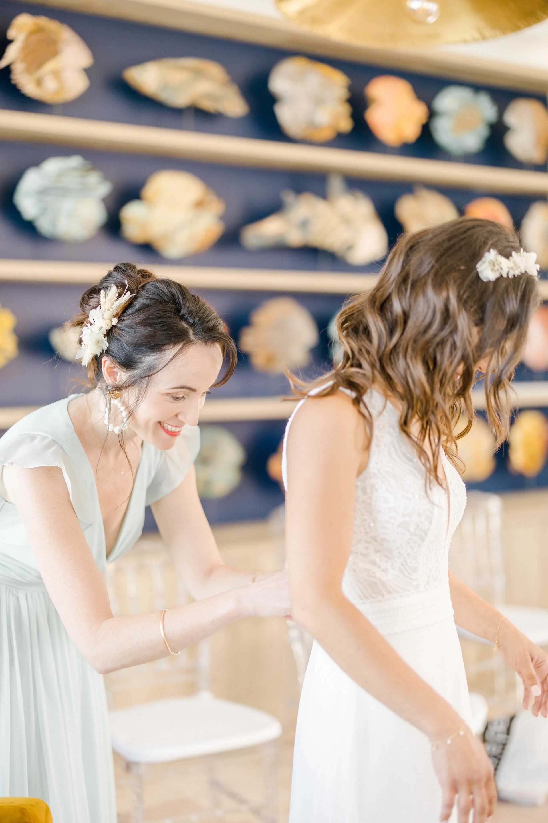 robe événement bonheur gris marron